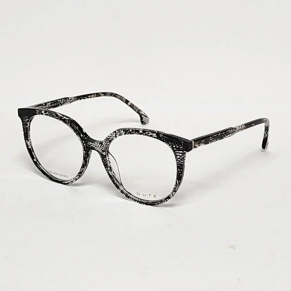 DUTZ DZ2330 Women's Square Glasses in Clear / Black Scribble | 51mm - Picture 2 of 11